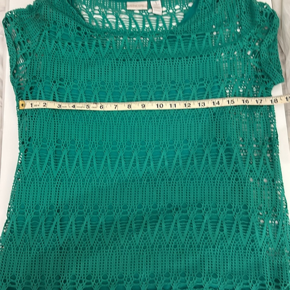 Chicos women green knit top~ Size1 - Picture 9 of 11